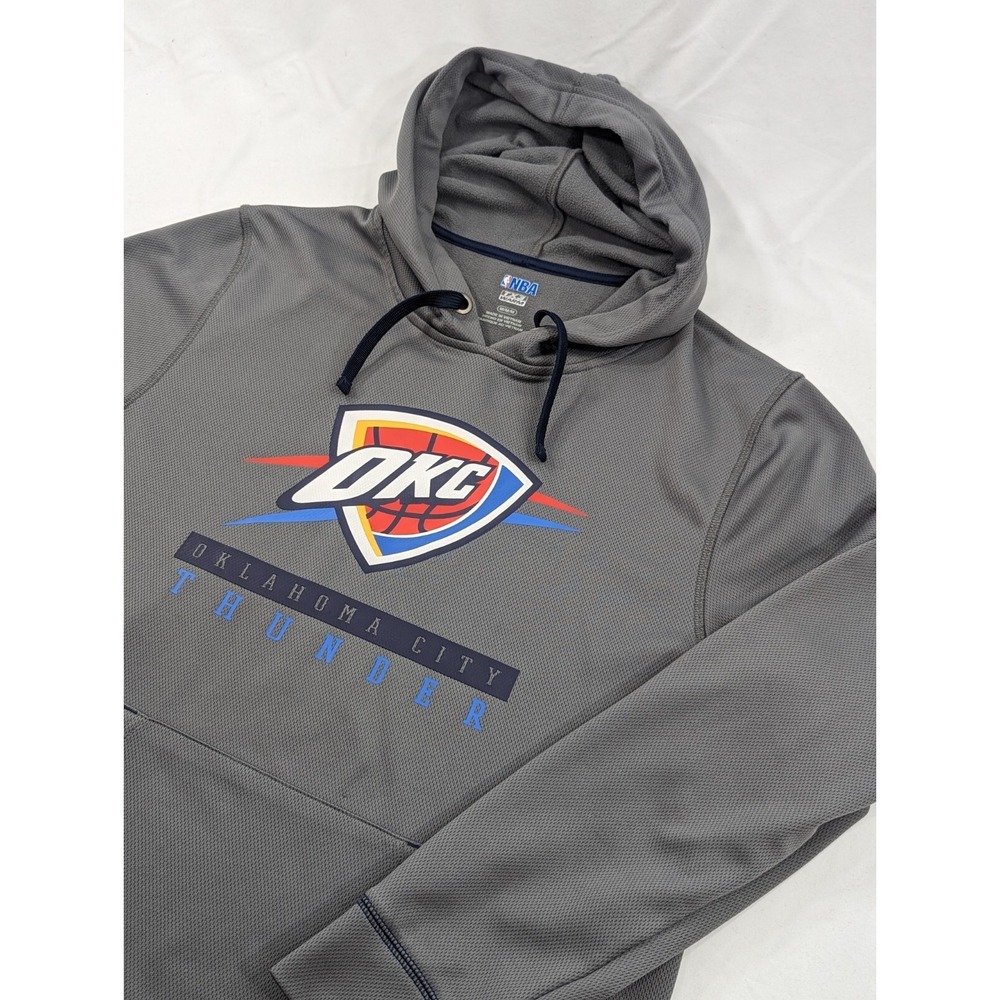 NBA Official OKC Oklahoma City TX3 Gray Basketball Hoodie Sweatshirt Mens Medium